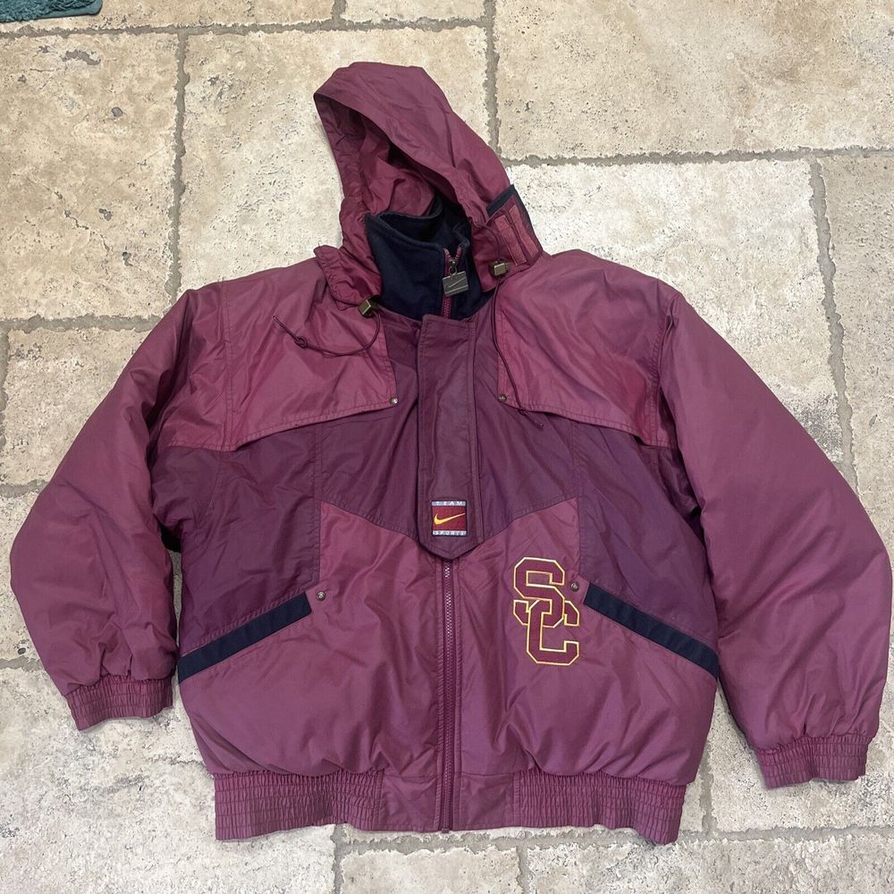 Vintage Nike Team Sports USC Trojans Zip Up Athletic Hoodie Jacket‎ Embroidered